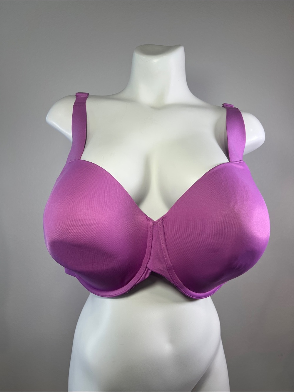 Cacique Pink Smooth Lightly Lined Balconnette Underwire Bra 48D
